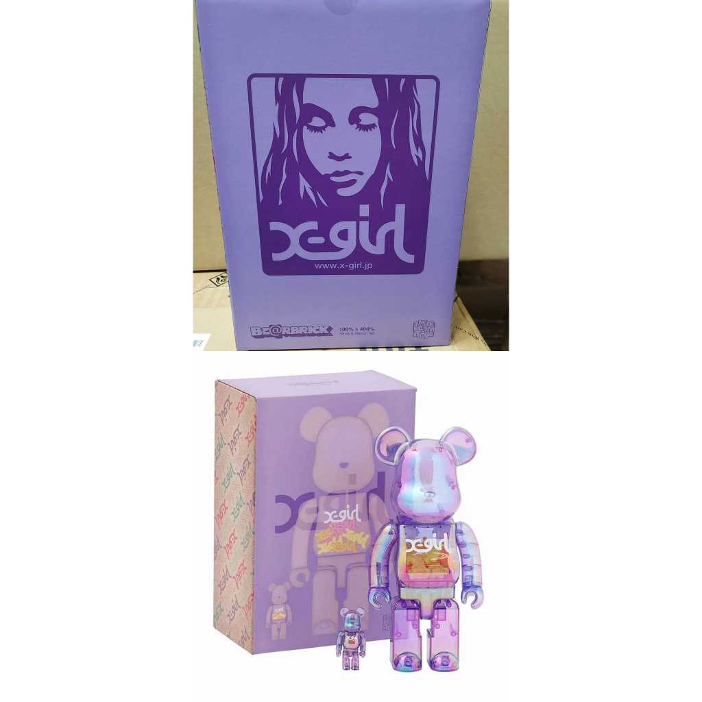 BE@RBRICK X-girl CLEAR PURPLE 400%+100% xgirl 4代 400%+100%