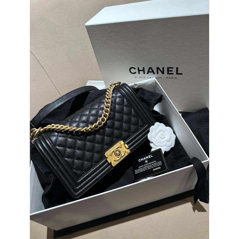 CHANEL不敗款 Boy25 牛皮 荔枝紋金釦