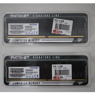 全新 未拆封[ 議價不回 ] PATRIOT美商博帝 32G DDR5 5600 記憶體