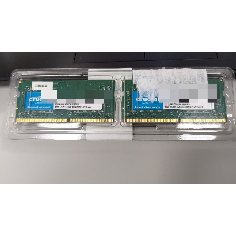 筆電記憶體美光 DDR4 3200 G8*2 二手