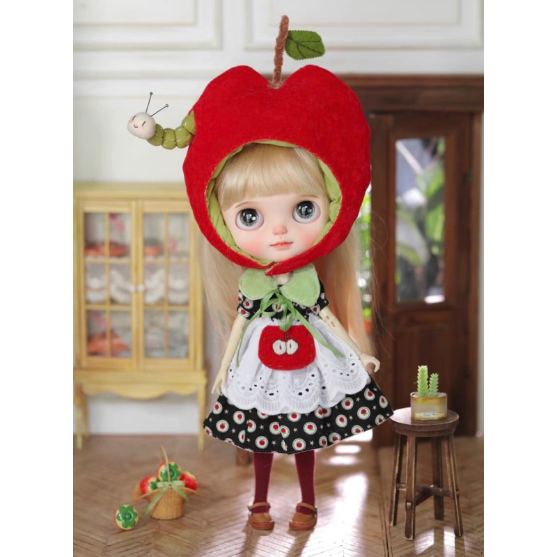 全新Blythe 小布可愛紅蘋果🍎娃衣套裝（共4點）