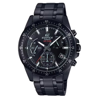 CASIO 卡西歐(EFV-540DC-1AV) EDIFICE 全黑錶圈錶盤 標準中尺寸三眼碼錶功能計時腕錶