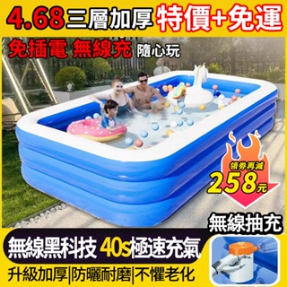 台灣出貨 免運 泳池 游泳池 充氣遊泳池 兒童超大號泳池 兒童戲水池 小孩家庭洗澡盆 成人寶寶嬰兒家用海洋球泳池 =