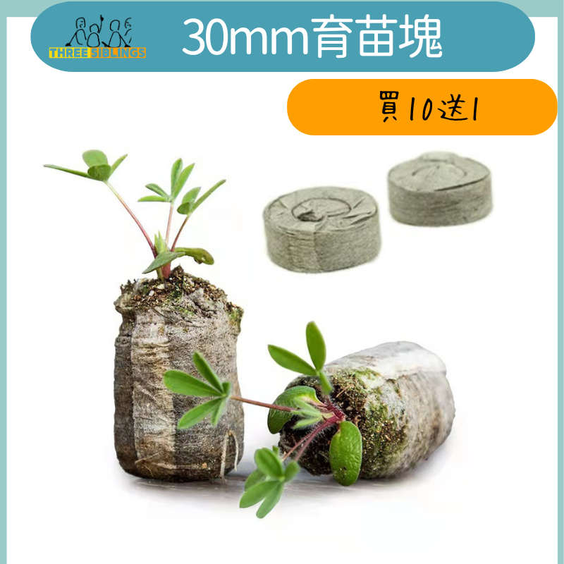 🌟台灣現貨🌟30mm育苗塊 買10送1 無菌育苗 多肉葉敷 玫瑰扦插 種子育苗 育苗土泥炭土 培養土