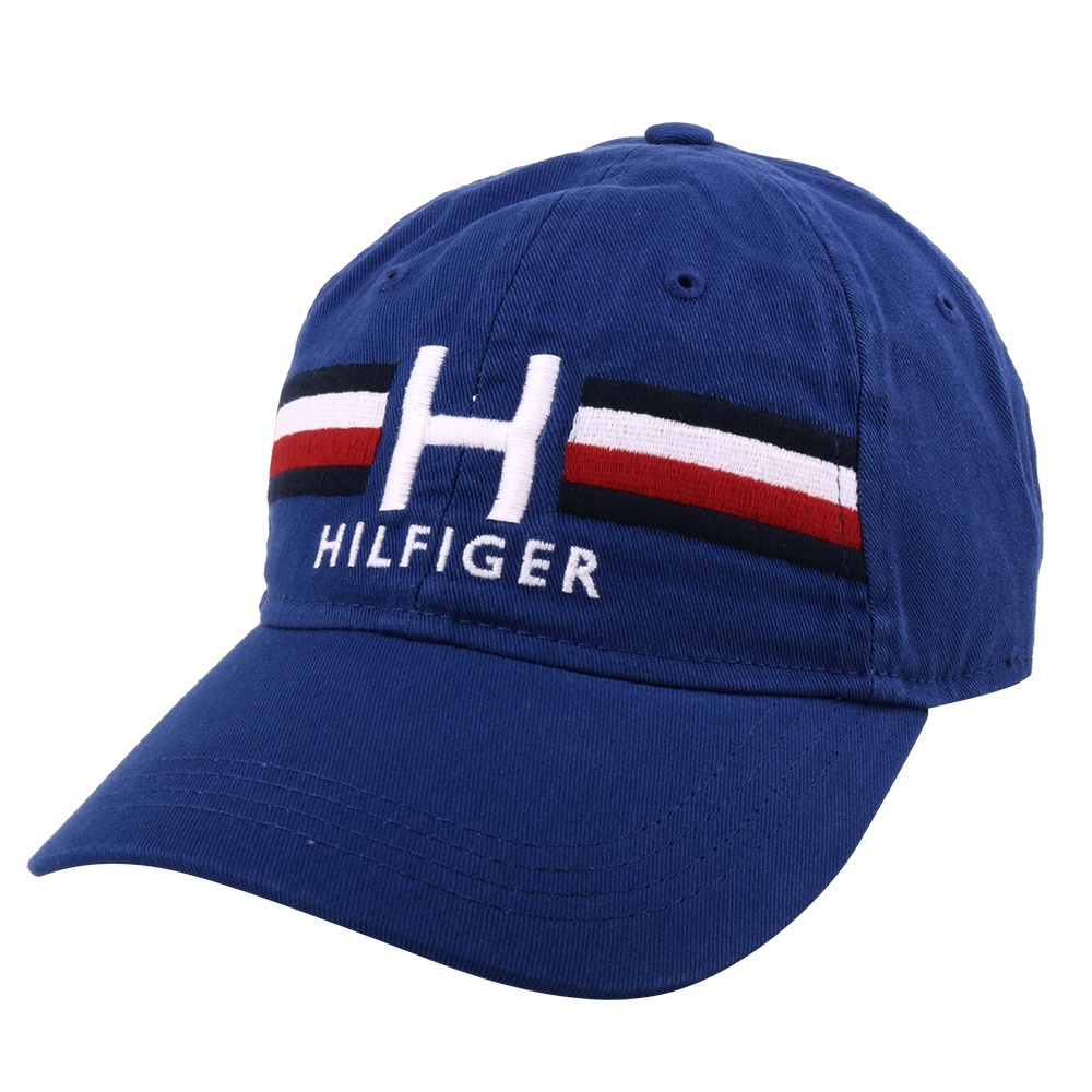 TOMMY HILFIGER- 繡線H字母logo棒球帽(亮寶藍)