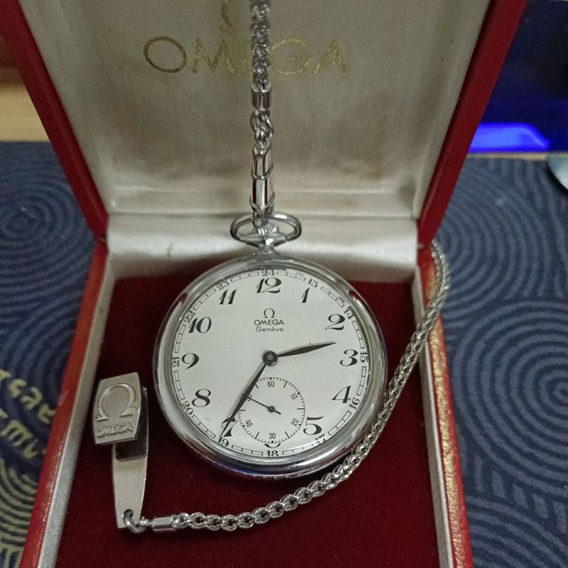 omega 瑞士手動機械懷錶960付原鍊原盒