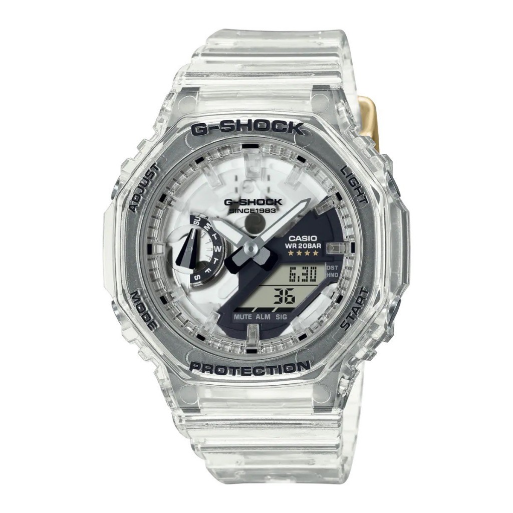 【G-SHOCK】40周年限定Clear Remix系列透明潮流電子錶GMA-S2140RX-7A 42.9mm現代鐘錶