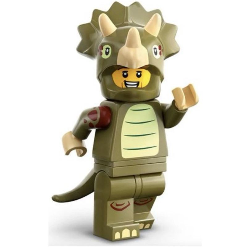 LEGO樂高 71045 第25代人偶包 8號  Triceratops Costume Fan 三角龍 恐龍裝