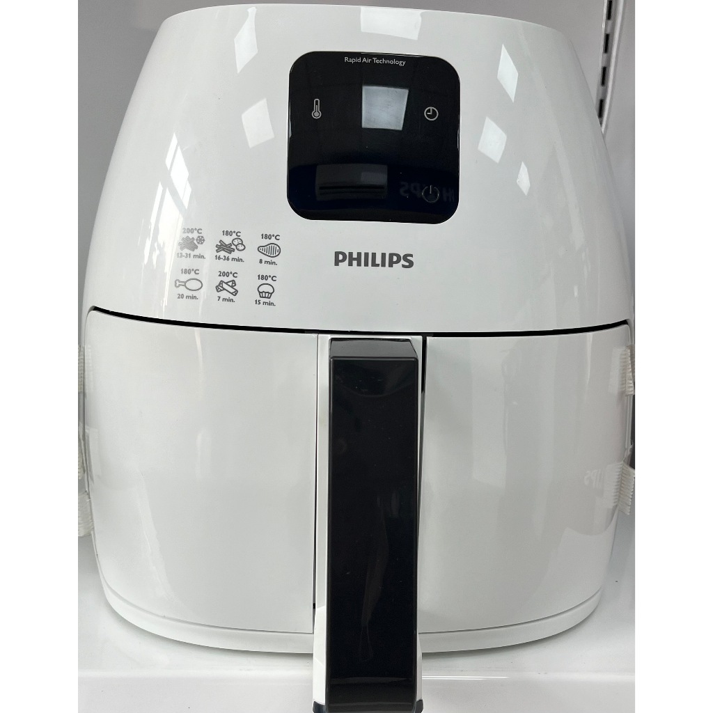 【福利品，贈氣炸鍋專用配件】飛利浦PHILIPS 頂級數位觸控式氣炸鍋(五人份) HD9240 白色/黑色 贈煎烤盤。烘