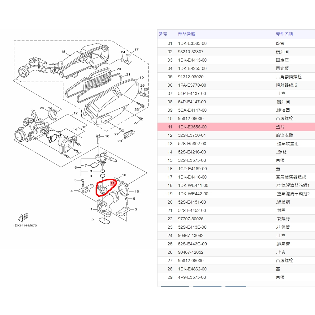 俗俗賣YAMAHA山葉原廠 墊片 S MAX 155 噴油嘴墊片 料號：1DK-E3556-00