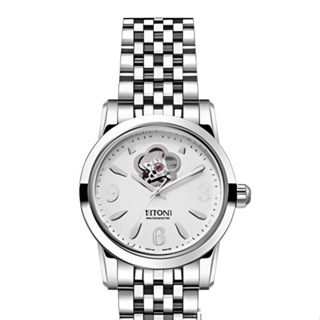 TITONI 梅花錶 男 時尚開芯不鏽鋼機械腕錶(73938S-333)