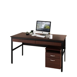 【DFhouse】巴菲特150公分電腦辦公桌+2抽屜+活動櫃(3色)