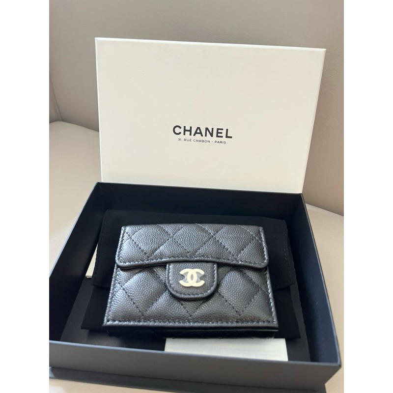 Chanel AP0230 黑色金釦迷你短夾