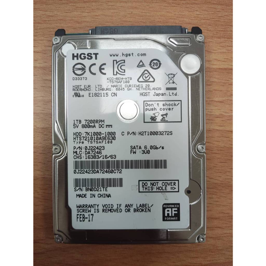 良品 筆電 硬碟 日立 SATA3 1T 1TB 1000G 2.5 吋 電腦 儲存 磁碟 SSD 固態硬碟