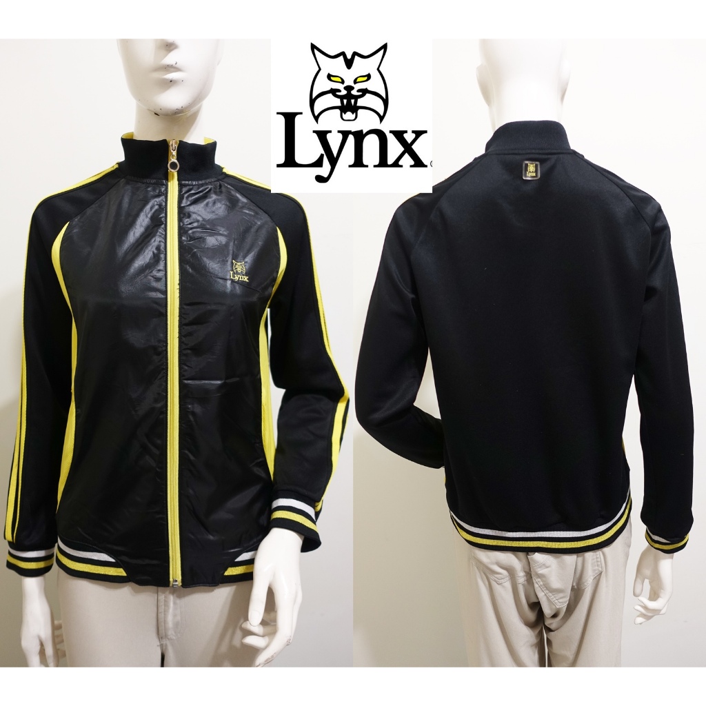 ☆一身衣飾☆美國高爾夫球品牌【Lynx 山貓】黑黃拼接 吸濕排汗 抗UV 美夾克外套~直購價429~🌵3/15