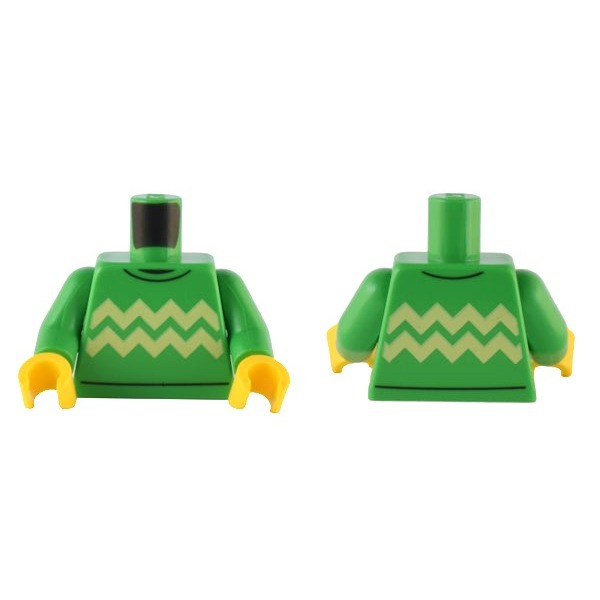【樂高大補帖】LEGO 樂高 亮綠色 毛衣 鋸齒線【973pb4536c01/80113/10326】