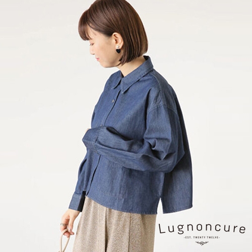 Lugnoncure 經典短版牛仔襯衫上衣(FD33L0A1480)
