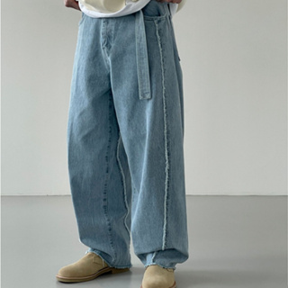 【Metanoia】韓國設計 落地牛仔褲 含皮帶