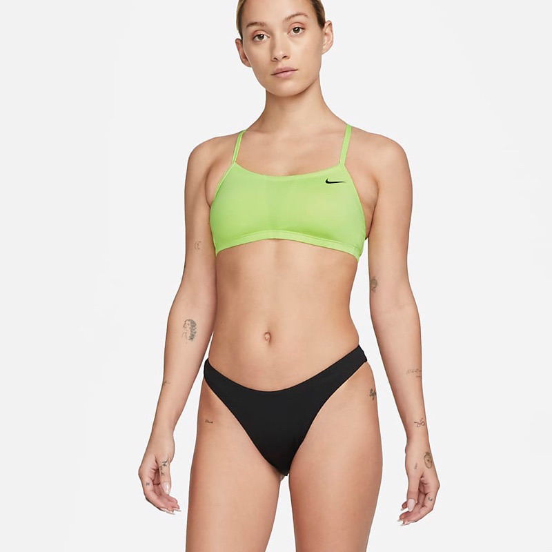 零碼正品 ，NIKE 比基尼/BIKINI/兩件式泳裝/瑜珈服/女運動服，綠/黑，M號（褲子內裡有小破損，只送不賣）