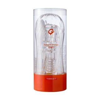 ㊣送290ml潤滑液㊣日本T-BEST GRIP GLIDE Extreme可捏的透明高潮飛機杯(極限橙-硬版)男用自慰