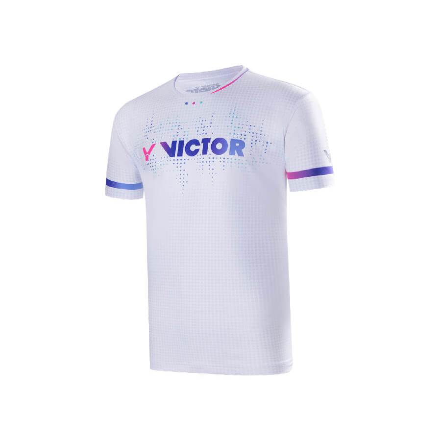 【凱將體育羽球店】VICTOR 勝利 羽球上衣 圓點針織T-SHIRT 白色 T-40037