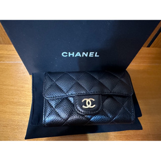 (售出）Chanel 單層coco卡夾 黑金 荔枝皮