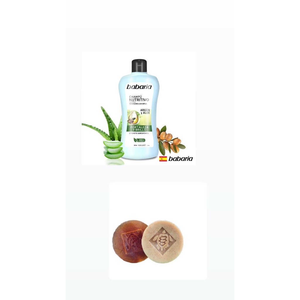 babaria摩洛哥油蘆薈修護洗髮露400ml +淨身抹草皂