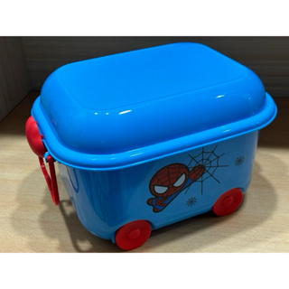 （近全新）Miniso 名創優品 漫威 收納箱 蜘蛛人 9.6L 可拉 附滾輪 整理箱 玩具收納盒 卡通收納箱 儲物箱
