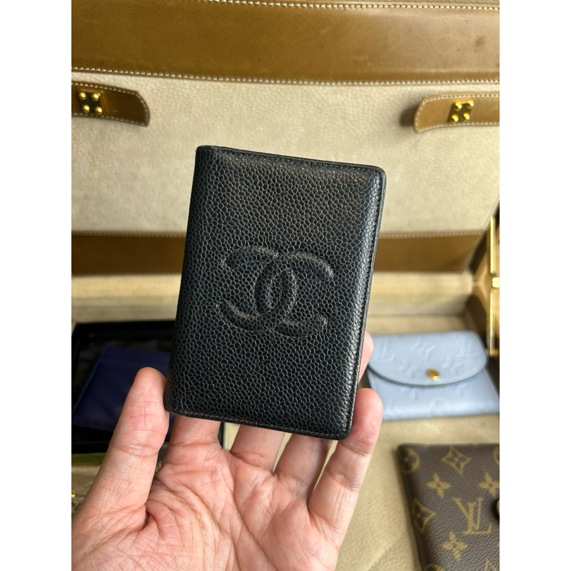 在台現貨Chanel vintage黑魚子醬對開卡夾🖤超實用