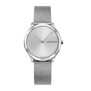 Calvin Klein美國原廠平輸 | minimal系列 簡約白面銀框 銀色米蘭錶帶 手錶 情侶錶 CK錶-尺寸可選