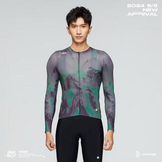 JAKROO/捷酷～2024新品～*綠淵*男長袖車衣「騎行服」～義大利頂級材質asalutetoNature”環保愛地球