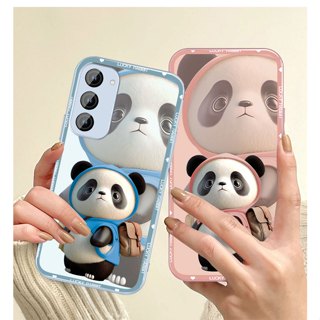 揹包熊貓 手機殼 背板鋼化玻璃 適用三星S22 S23 S24 A34 A52 A53 A54 A14 Ultra保護殼