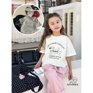 TWO KiDS 童裝240043現貨韓系可愛小狗印花百搭T恤(100-150碼)女童短袖上衣兒童上衣
