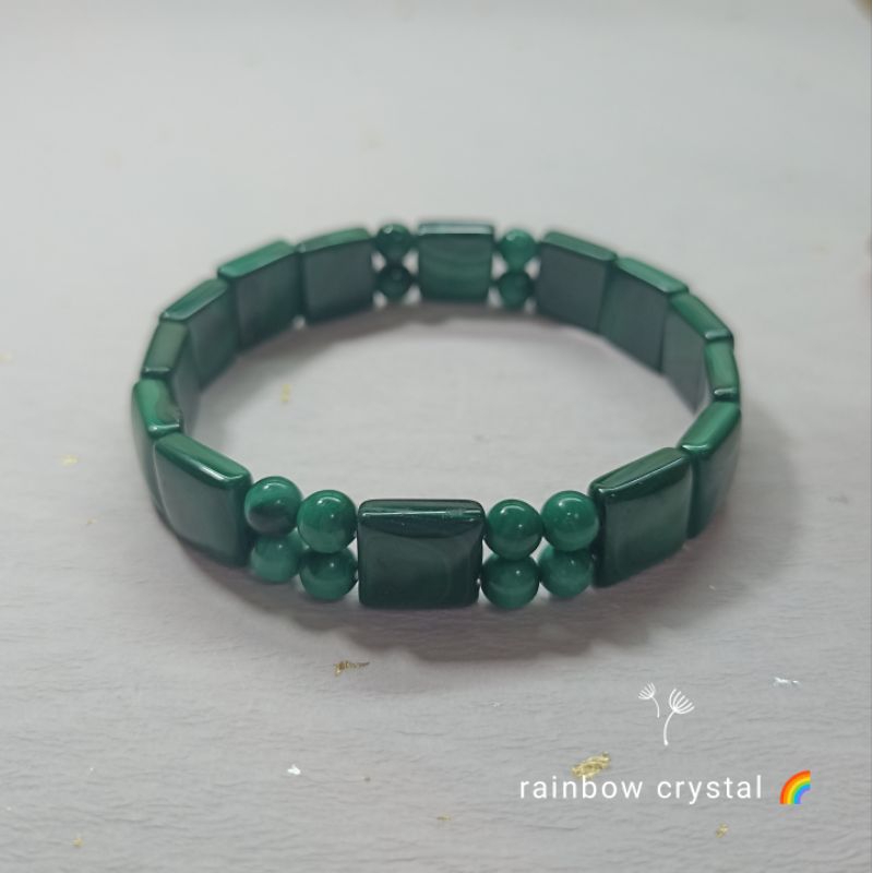 rainbow crystal 🌈天然孔雀石手排 排寬10mm 手串 手鍊 手珠