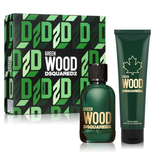 DSQUARED2 GREEN WOOD 心動綠男性淡香水禮盒(淡香水100ml+沐浴精150ml)