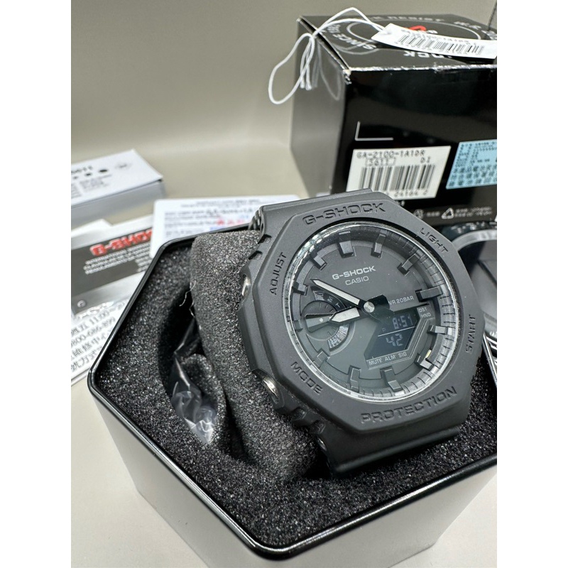 【免運】9.9 成新 CASIO卡西歐 G-SHOCK 超人氣八角錶殼設計 全黑運動錶 農家橡樹 GA-2100-1A1