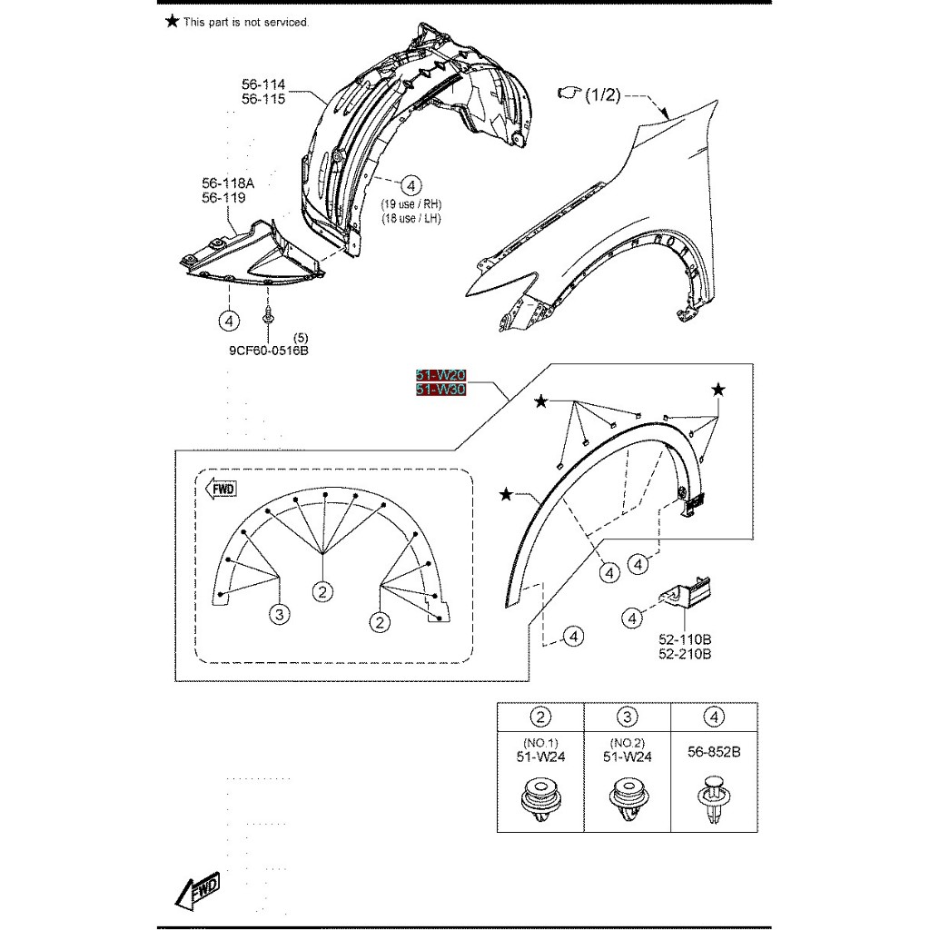 ®八元汽車材料® 22- Mazda CX-5 輪弧 全新品/正廠零件