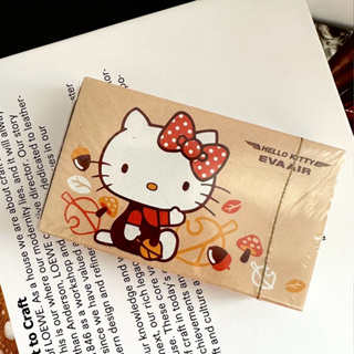 EVA AIR 長榮航空 HELLO KITTY秋天圖案撲克牌 落葉香菇栗子撲克牌 POKER 桌遊