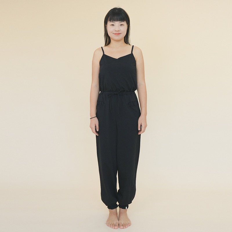 韓國—melelila—連身褲系列/瑜伽吊帶連身衣褲/無袖寬鬆縮腳日常（無胸墊）