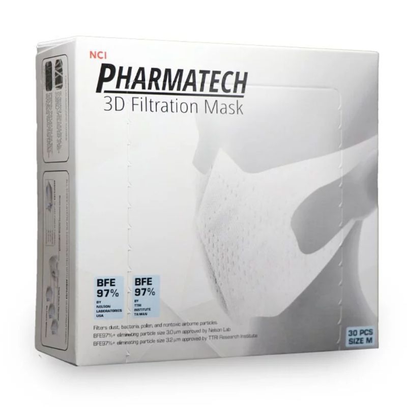 NCI Pharmatech 3D立體過濾口罩 尺寸M 白色（13入/包）