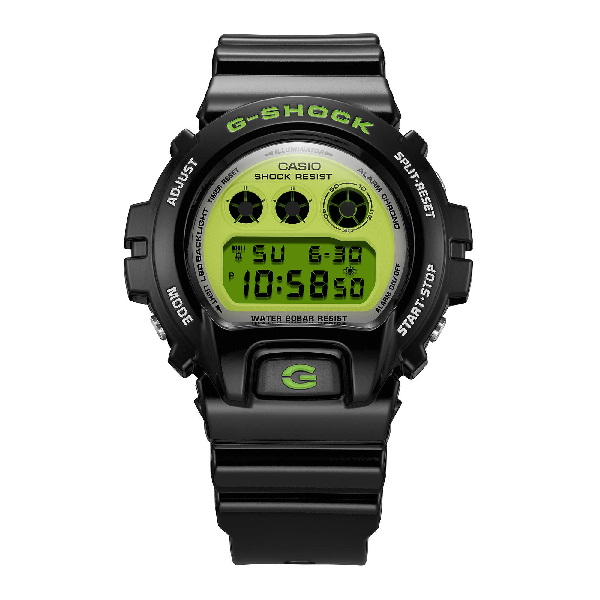 CASIO 卡西歐 DW-6900RCS-1 6900 系列 流行色彩風格設計腕錶 萊姆綠 50mm
