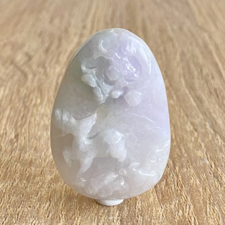 【採霏】天然緬甸玉A貨 翡翠 冰糯種紫色一鹿(一路發財)玉墜（附贈：綁繩項鍊）