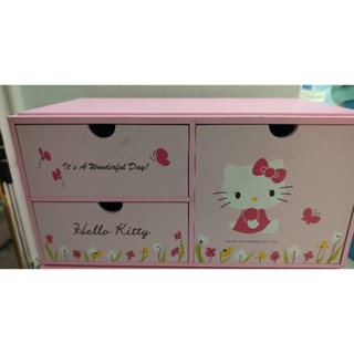 二手Hello kitty收納盒收納櫃共三組