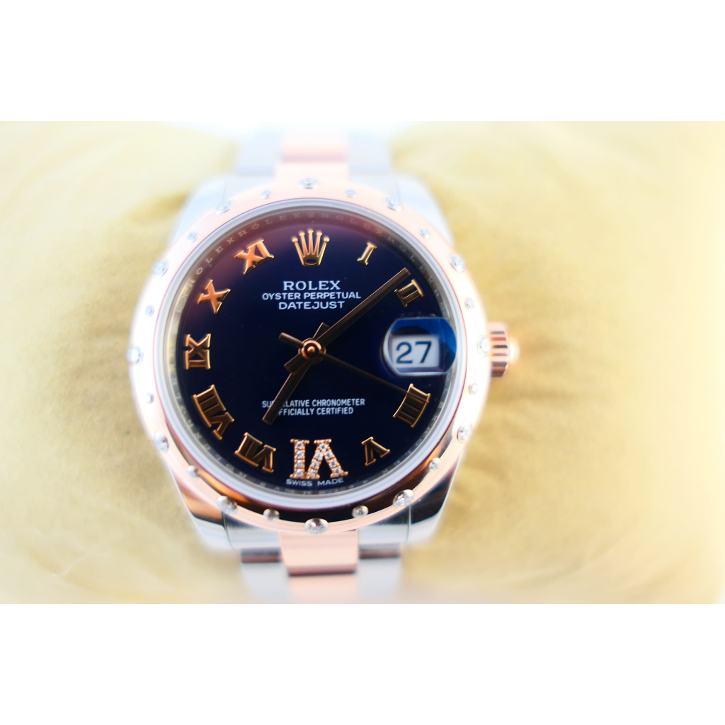 [吉宏精品交流中心]ROLEX 勞力士 178341 31mm 玫瑰半金 藍面 原鑲鑽 自動機械 女錶