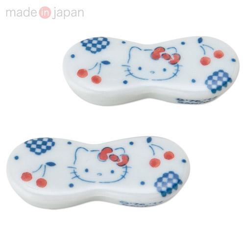 日本正版Hello Kitty 有田燒筷架（櫻桃款2入組）