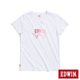 EDWIN 漸層印花短袖T恤(白色)-女款