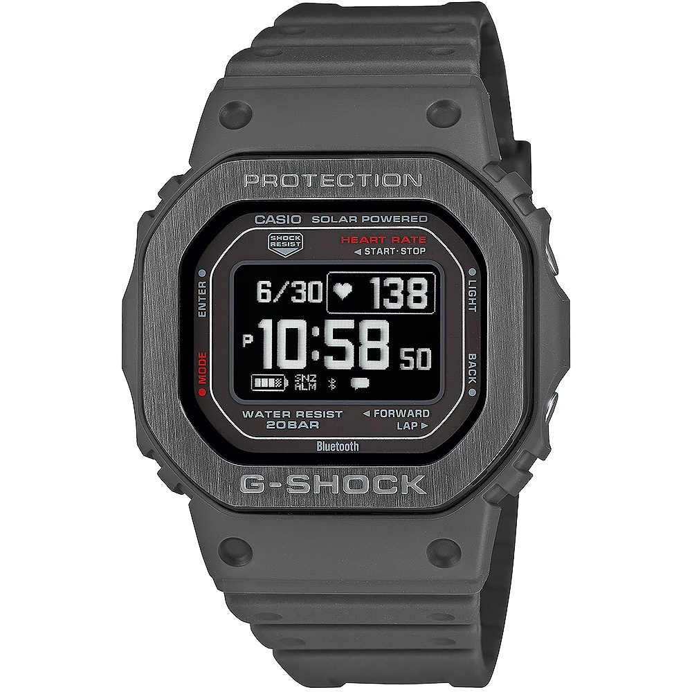 ∣聊聊可議∣CASIO 卡西歐 G-SHOCK 多功能藍芽太陽能運動電子錶 手錶-灰 DW-H5600MB-8