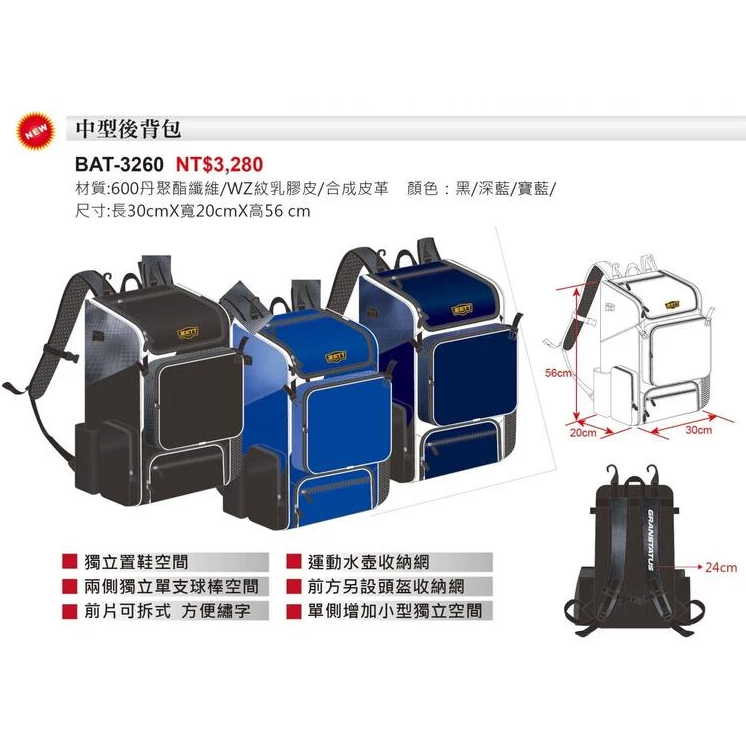 ZETT 中型裝備袋 兩支球棒 壘球裝備袋 棒球裝備袋 後背包 個人後背包 壘球後背包 棒球後背包 裝備袋 個人裝備袋