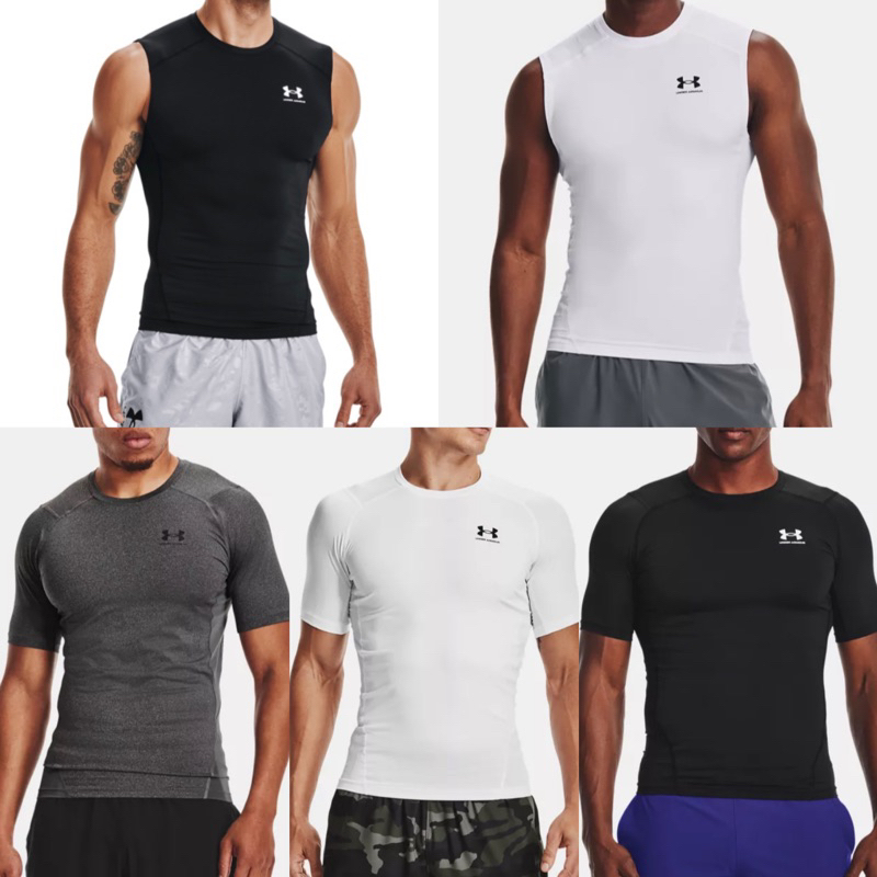 現貨 Ua 短袖 無袖 背心 緊身衣 運動排汗 白 黑 灰 緊身衣1361518 1361522 001 100 090