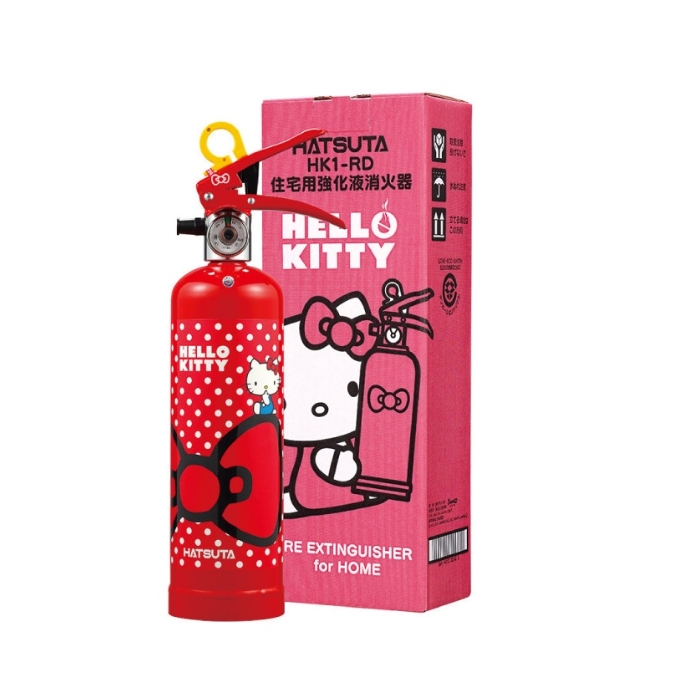 正德防火│Kitty強化液滅火器_俏皮紅 HK1-RD